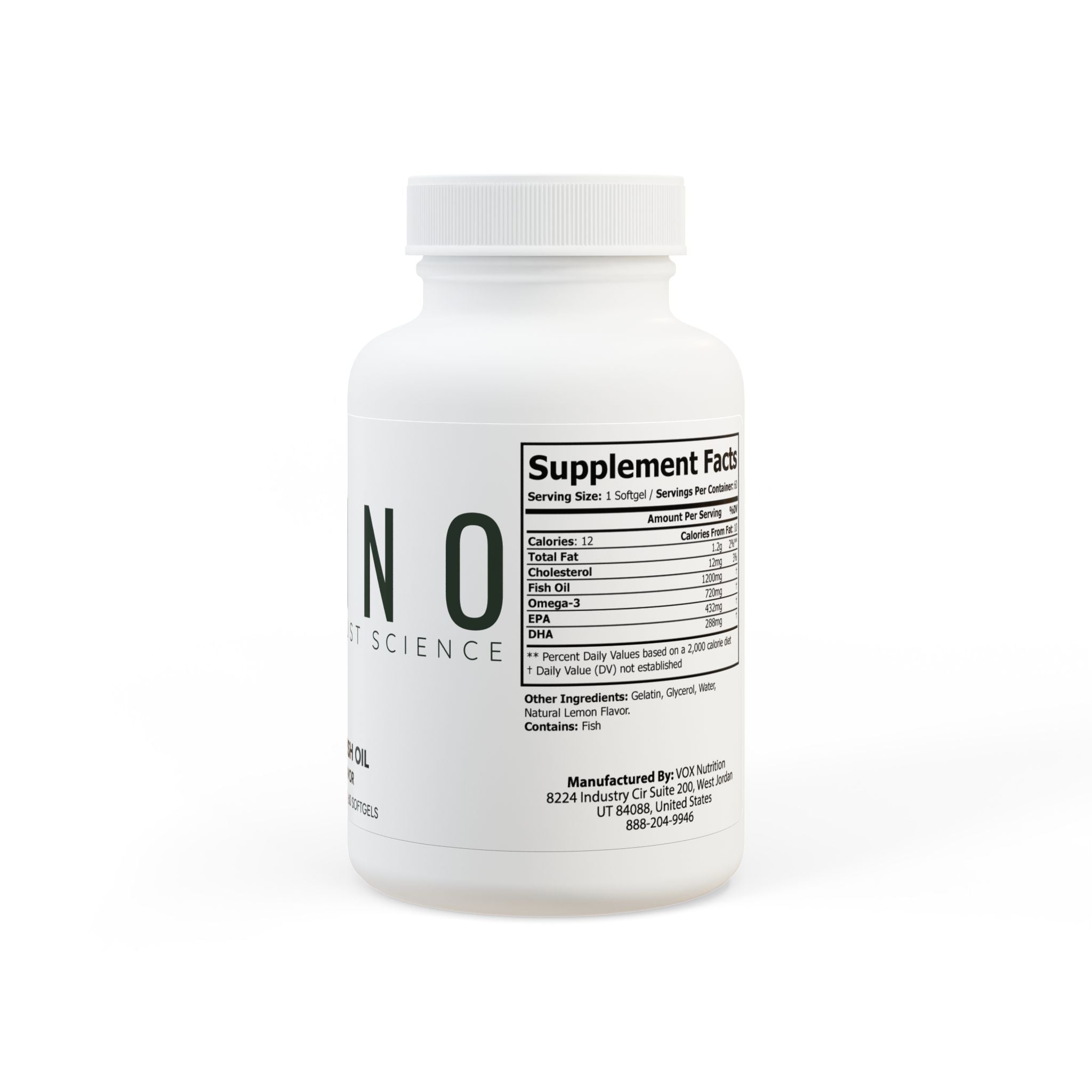 Omega 3 Fish Oil Supplement (60 Softgels)